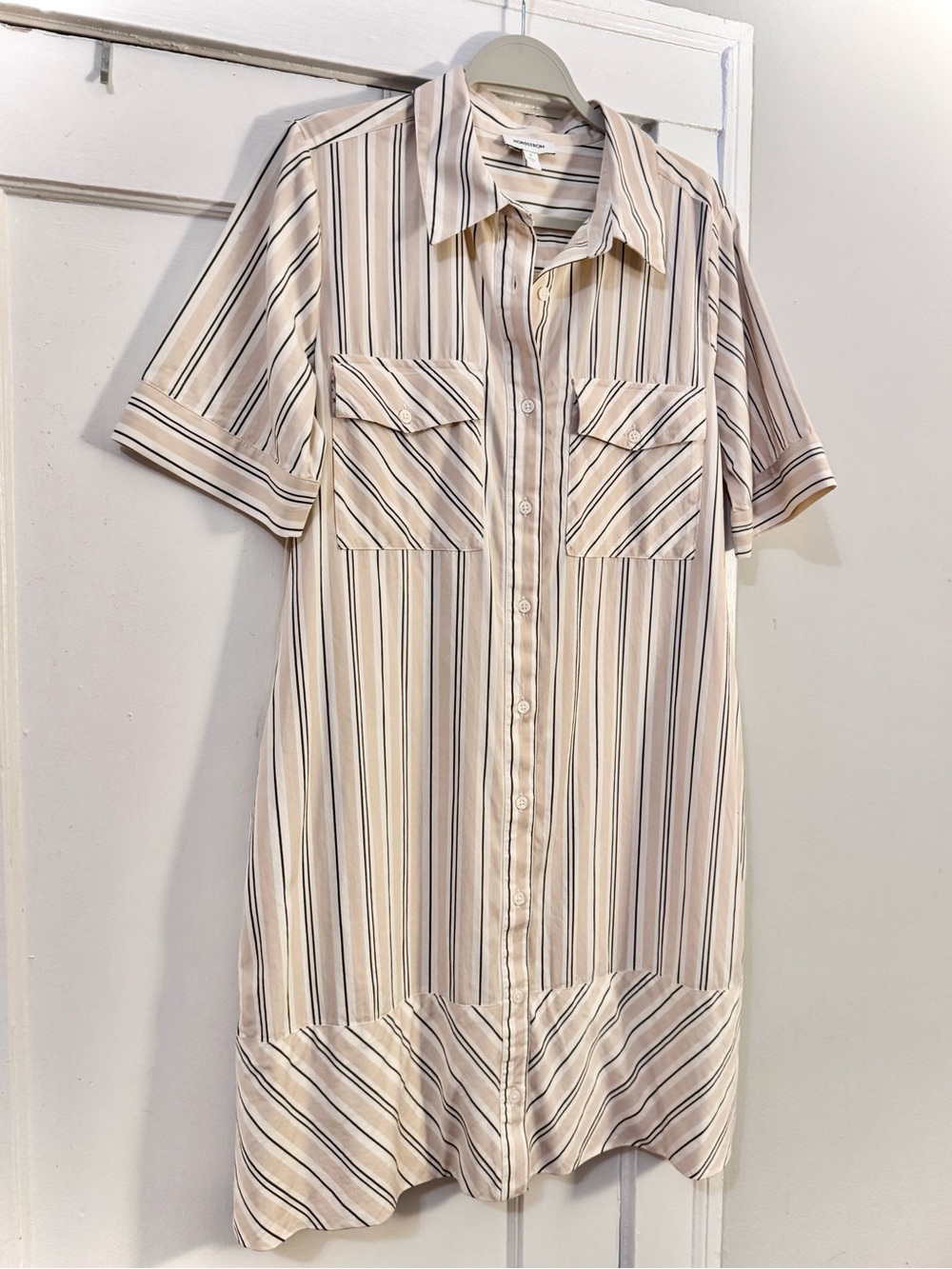 Nordstrom Striped Button-Up Shirt-Dress